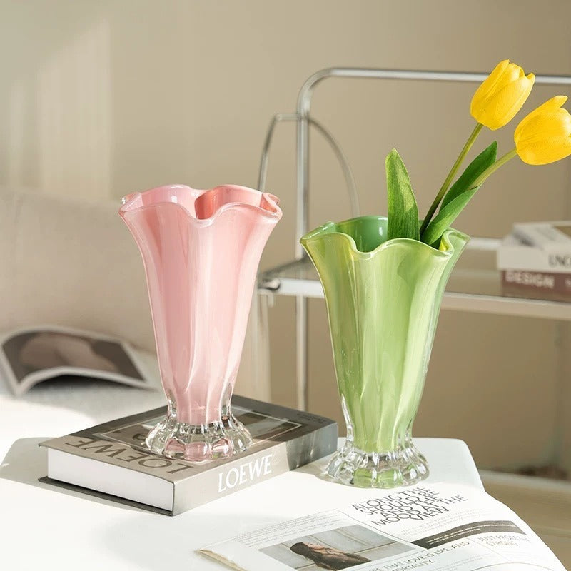 Cute And Elegant Flower Vase Glass Vase Living Room Flower Arrangement Ins Style Simple And Easy To Match Dopamine Color Vase