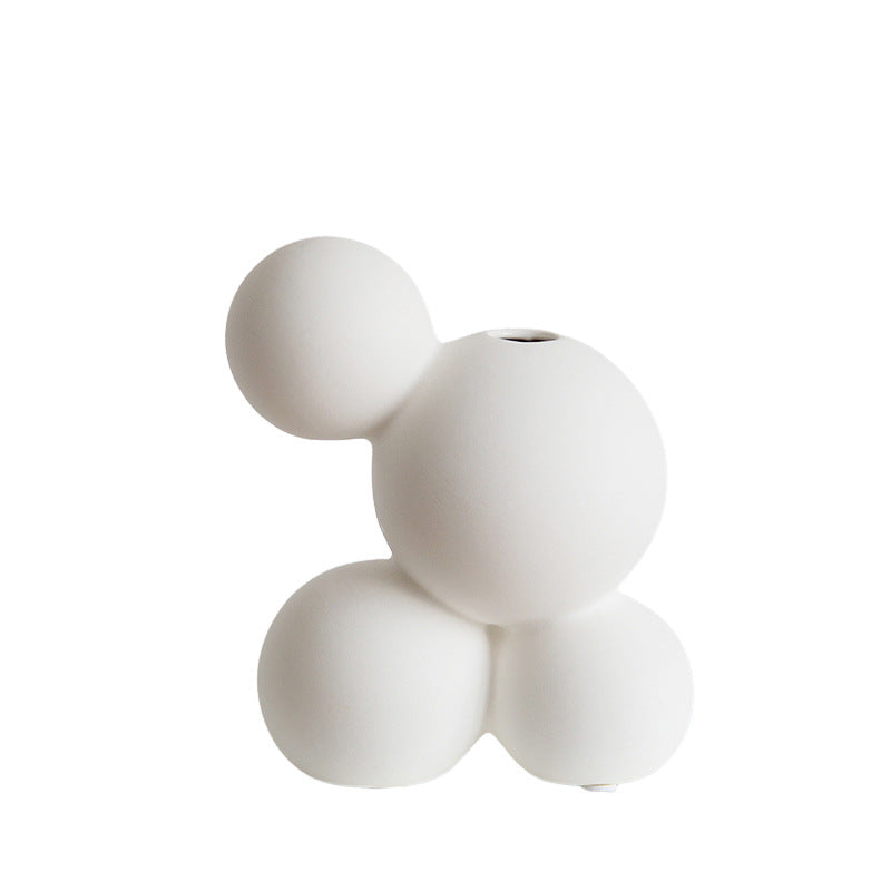 Ins Style Modern Vase Ceramic White Art Flower Vessel Living Room Desktop Creative Decoration Ornaments