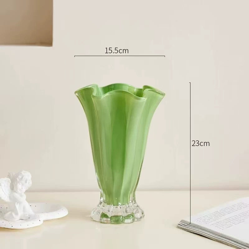 Cute And Elegant Flower Vase Glass Vase Living Room Flower Arrangement Ins Style Simple And Easy To Match Dopamine Color Vase