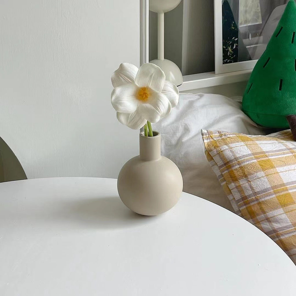 Ceramic Small Vase Ornaments Desktop Tv Cabinet Living Room Flower Arrangement Dried Flowers Ins Style High Appearance