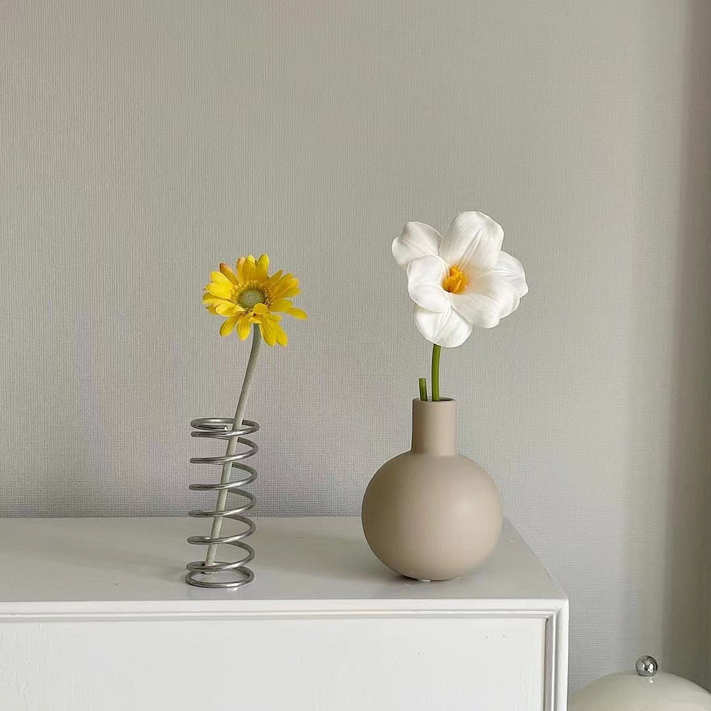 Ceramic Small Vase Ornaments Desktop Tv Cabinet Living Room Flower Arrangement Dried Flowers Ins Style High Appearance