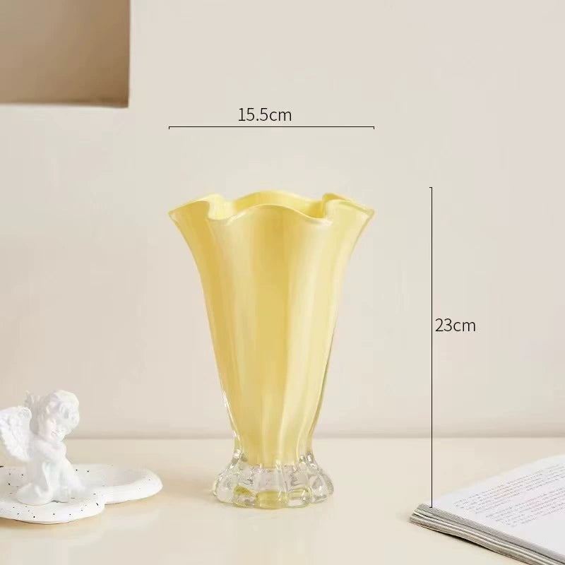 Cute And Elegant Flower Vase Glass Vase Living Room Flower Arrangement Ins Style Simple And Easy To Match Dopamine Color Vase