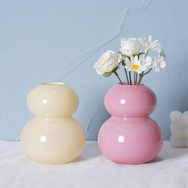 New Creative Gourd Glass Vase Hydroponic Plant Flower Arrangement Vase Dry Flower Vase Living Room Desktop Craft Ornaments