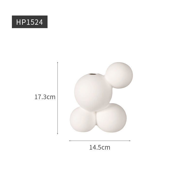Ins Style Modern Vase Ceramic White Art Flower Vessel Living Room Desktop Creative Decoration Ornaments